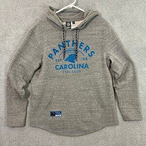 Carolina‎ Panthers NFL Men’s Medium Grey Blue Pullover Hoodie Sweatshirt Jacket